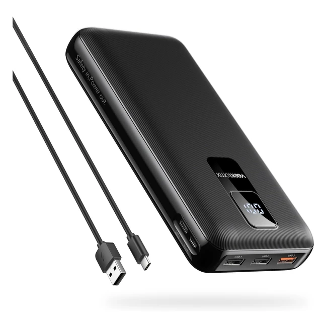 Batterie Externe 30000mAh Chargeur Portable QC 30 - Recharge Rapide avec Écran LED - Compatible avec iPhone Samsung Huawei iPad