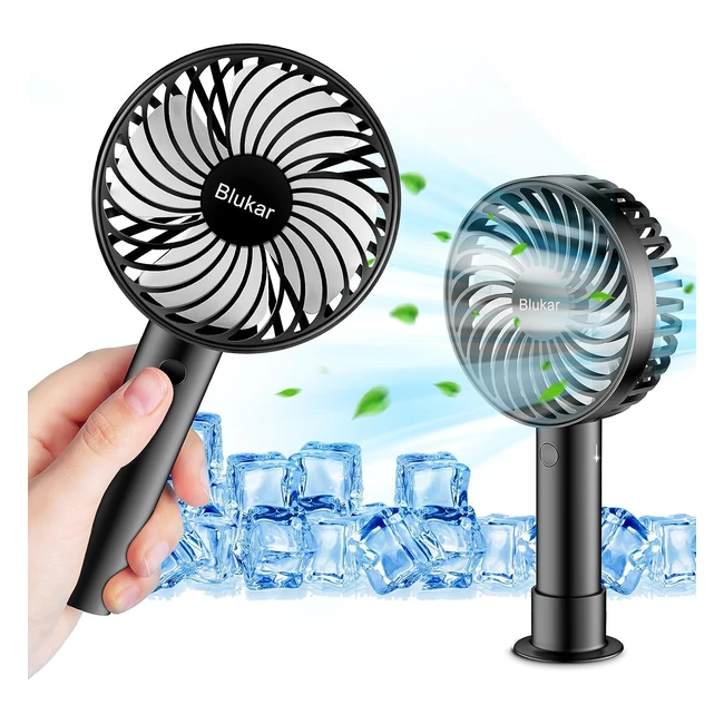 Ventilateur de bureau portable Blukar - USB rechargeable - Silencieux - 3 vitess