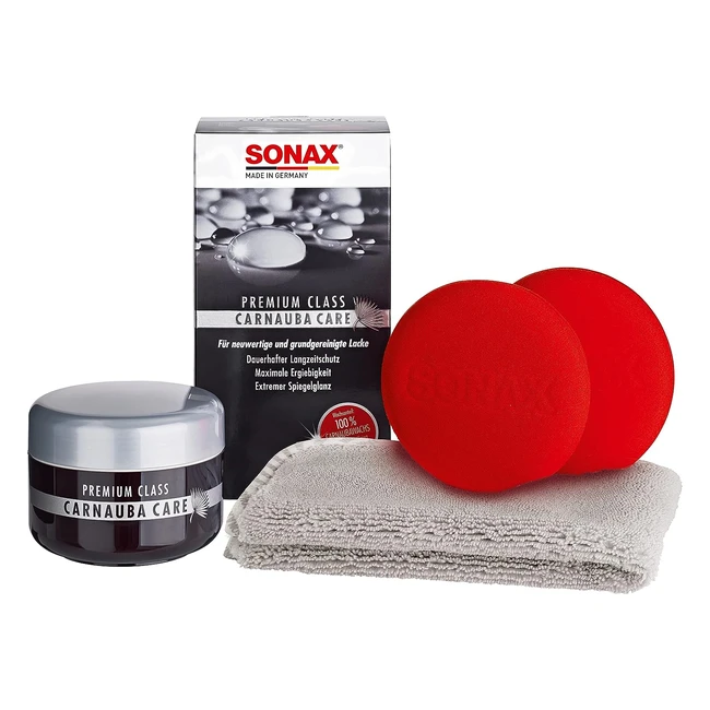 SONAX 02112000 Premiumclass Carnaubacare Set 200ml Hartwachs 2 Anwendungsschwm