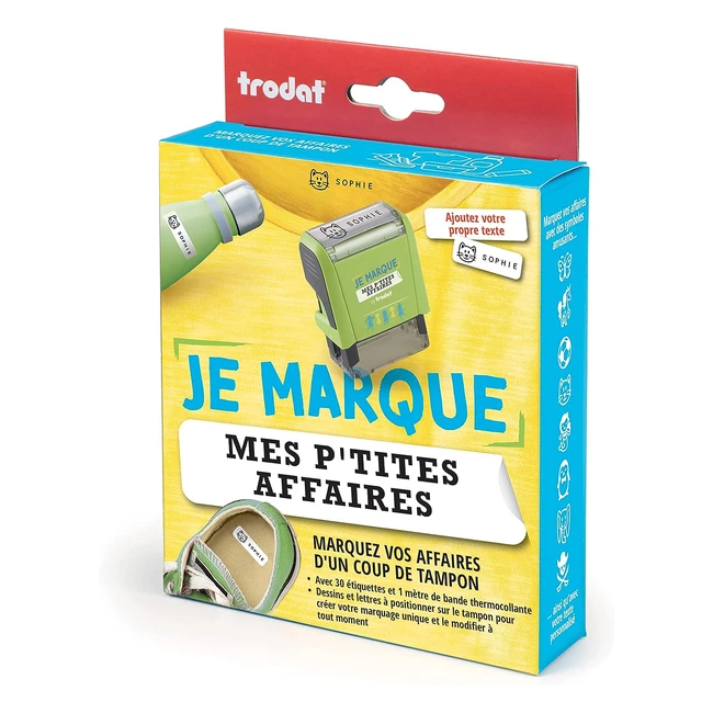 Timbro Trodat Je Marque Mes Ptites Affaires - Kit Completo per Contrassegnare i 