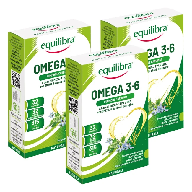 Equilibra Integratori Alimentari Omega 36 - Integratore con EPA e DHA per Funzio