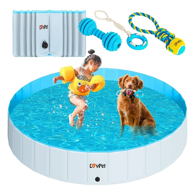 Lovpet Faltbarer Hundepool XL 160cm - Schwimmbecken fr groe und kleine Hunde