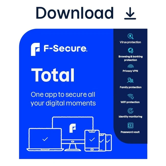 F-Secure Total - 2 Years, 3 Devices - PC/Mac/Mobile - Activation Code by Email