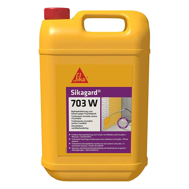Sikagard 703W: Impregnación repelente al agua 5L - Protege fachadas