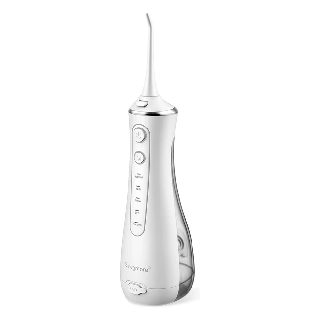 Hydropulseur Jet Dentaire Portable - Sawgmore Irrigateur Oral IPX7 Étanche - 4 Buses Jet 4 Modes
