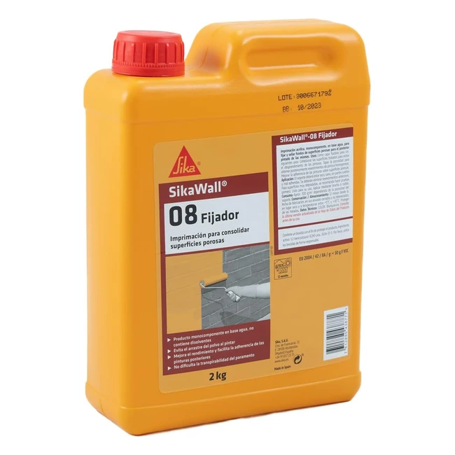 Fijador y sellador para pinturas - Sikawall08 - Mejora la adherencia - 2 kg blanco