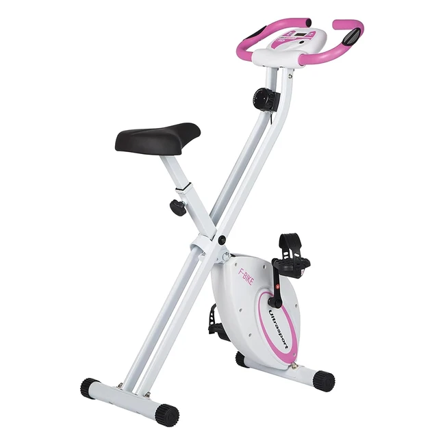 Ultrasport Fbike klappbares Heimtrainer-Fahrrad mit Trainingscomputer, einstellbare Widerstandsstufen und Handpulssensoren, Benutzergewicht bis 110 kg