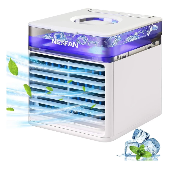 Condizionatore Portatile Ghonlzin Mini - Raffreddatore d'aria 3 Velocità - 4 in 1 Evaporativo Umidificatore Purificatore d'aria - Air Cooler