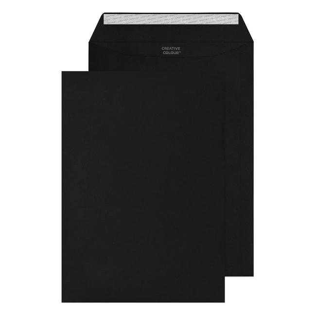 Enveloppes bande adhsive noir de jais C4 229 x 324mm 120g - Blake Creative Col