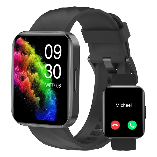 Reloj Inteligente Ruimen con Llamada185 - Smartwatch con Pulsmetro, Podmetro, Oxmetro - Impermeable IP68 - Pulsera de Actividad para iOS Android