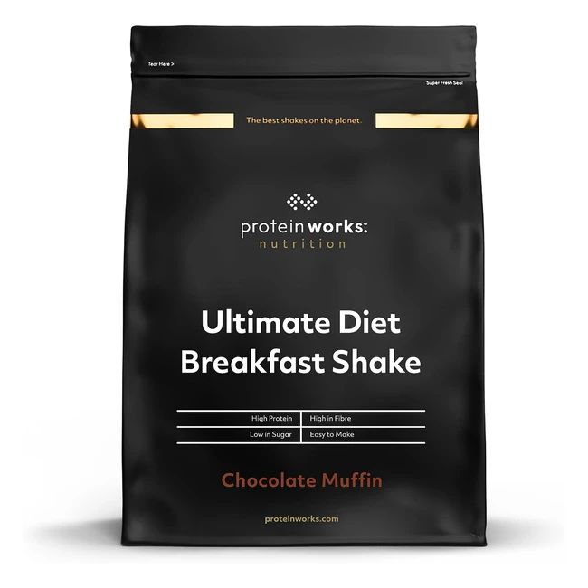 Protein Works Ultimate Diet Breakfast Shake - Low Calorie, Low Sugar, High Protein - 18 Servings - Chocolate Muffin