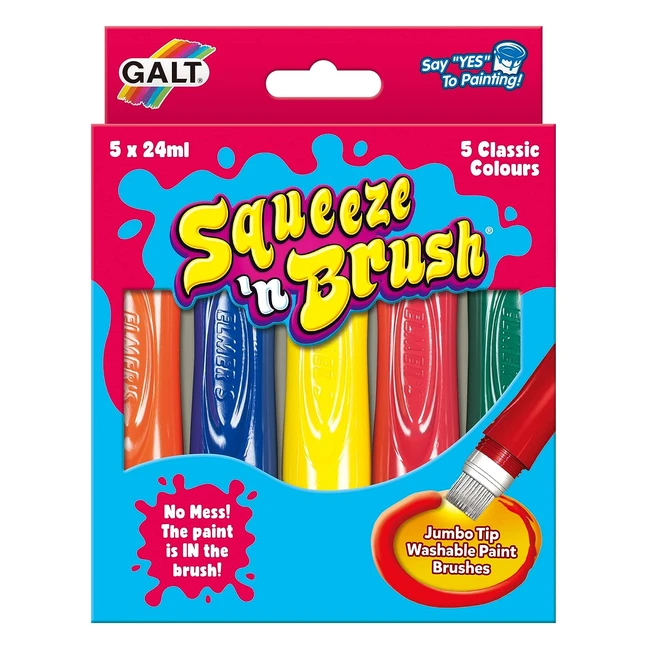 Galt Toys Squeeze n Brush Paint Pens - 5 Classic Colors - Ages 3