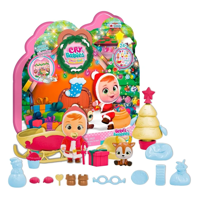 Calendario de Adviento Bebés Llorones Lágrimas Mágicas Santa Claus - Incluye Muñeco Exclusivo, Mascota y 22 Accesorios