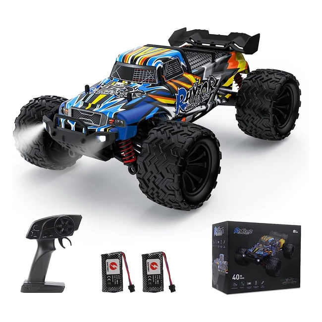 Voiture Télécommandée 40 km/h 1:16 RC Monster Truck 2.4 GHz - Jeu Tout-Terrain Enfant et Adulte