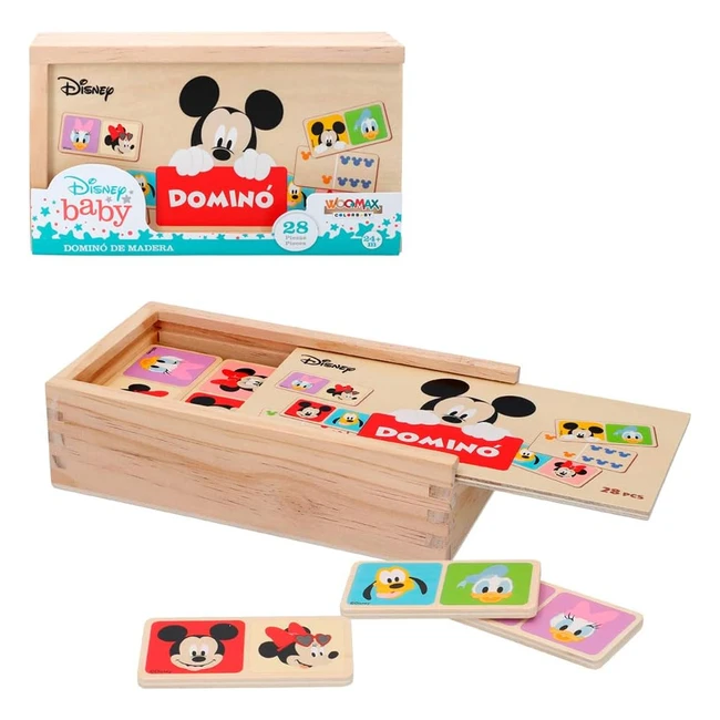 Domino Disney in Legno per Bambini - Gioco da Tavolo Educativo per 2-4 Anni