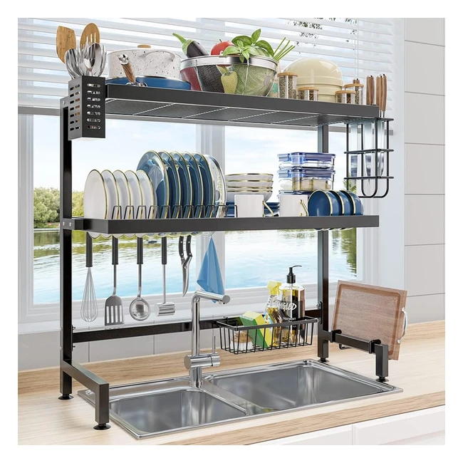 Escurreplatos de acero inoxidable 3 niveles - Organizador de cocina