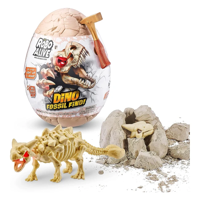 Robo Alive Dino Fossil Ankylosaurus - Juguete Robótico Desmontable con Sorpresa - Zuru