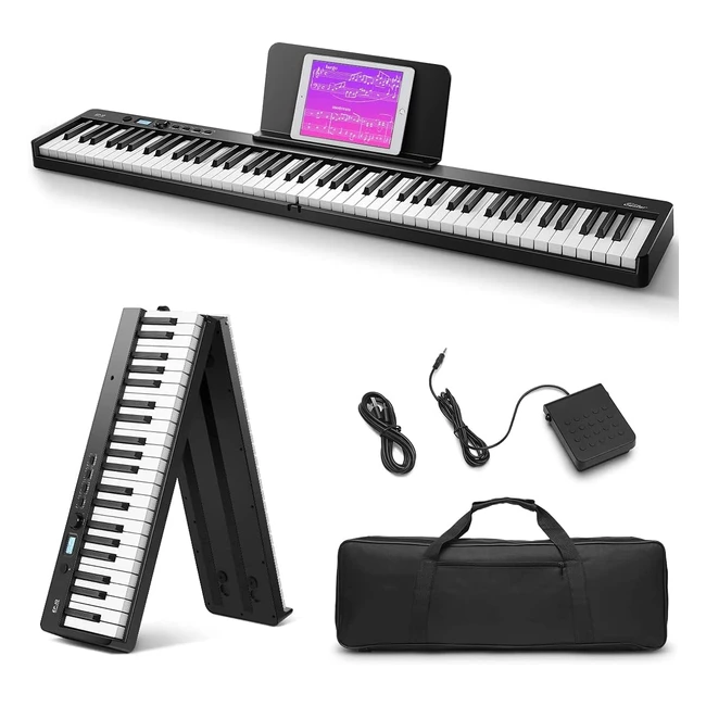 Piano lectronique pliable Eastar EP10 - 88 touches - Bluetooth - Portable