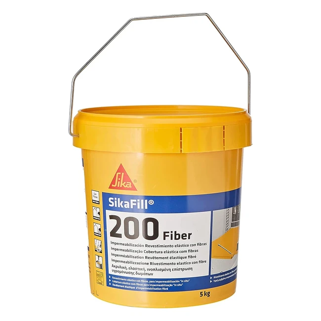 Pintura acrílica sikafill 200 fibras rojo teja 5kg