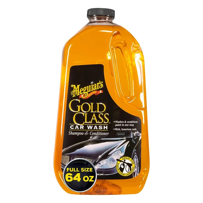 Meguiar's G7164EU Gold Class Car Wash Shampoo & Conditioner 1800ml - Biodegradable Formula