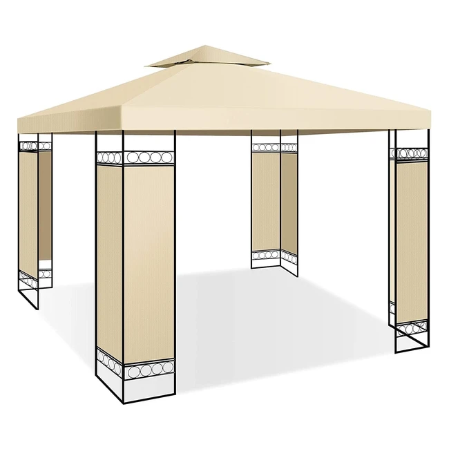 Kesser Luxus Gartenpavillon 3 x 3 m wasserabweisend UV-Schutz 50 Metallgestell Partyzelt Gartenzelt