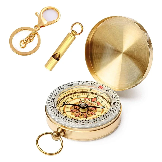 Boussole de Camping Vegcoo en Métal - Portable et Étanche - Idéale pour Voyage et Randonnée