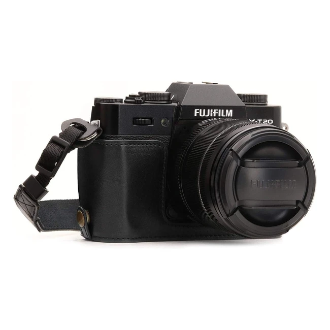 tui en cuir Megagear MG957 pour Fujifilm XT30 XT20 XT10 - Noir