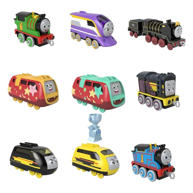 Thomas & Friends - Trenino Thomas Campioni della Sodor Cup - 9 Locomotive Diecast a Spinta - Giocattolo per Bambini 3+