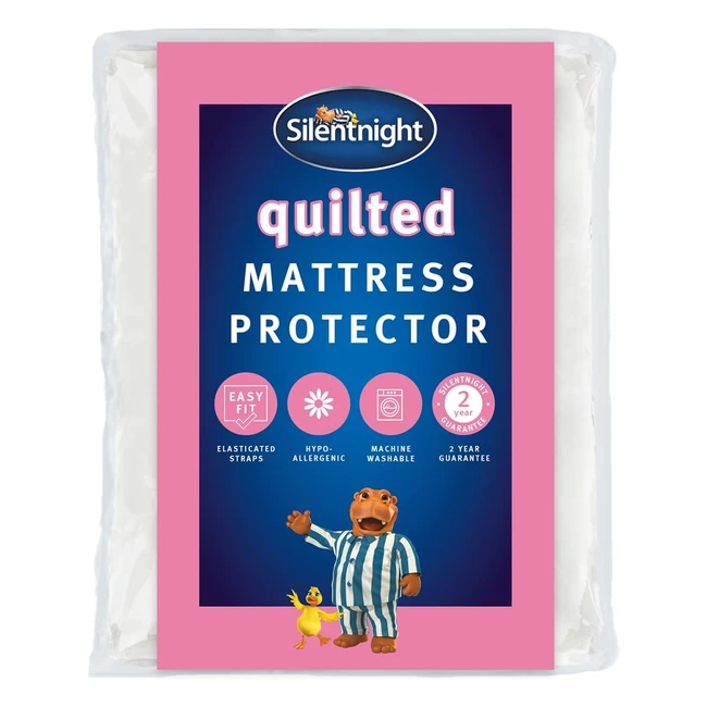 Silentnight Double Mattress Protector - Premium Quilted Cover with Elasticated Straps - Hypoallergenic & Machine Washable