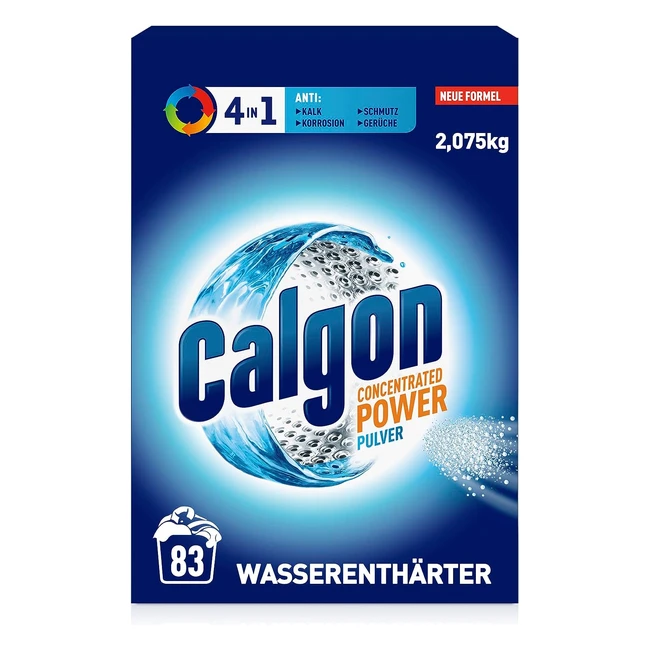 Calgon 4in1 Power Powder - Wasserenthärter gegen Kalkablagerungen, Schmutz und Korrosion in der Waschmaschine - verhindert Gerüche - 1 x 2075 kg