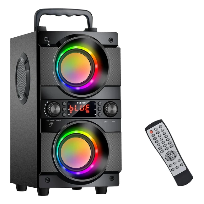 Supniu Cassa Bluetooth Potente 60W 80W di Picco - Subwoofer Bassi - Speaker Wireless Bluetooth 50 - Luci LED - Audio HD - Casse per Casa, Feste, Viaggi