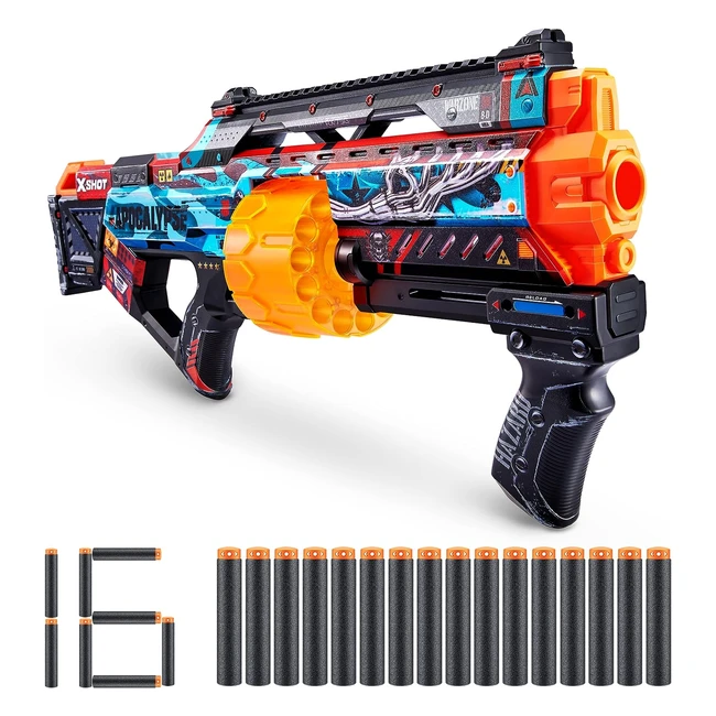 XShot Skins Last Stand Apocalypse - Blaster con Schiuma Dardo - 16 Freccette - C