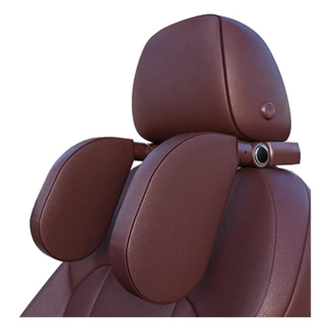 Poggiatesta in Pelle Traspirante Regolabile - Supporto Testa e Collo per Auto