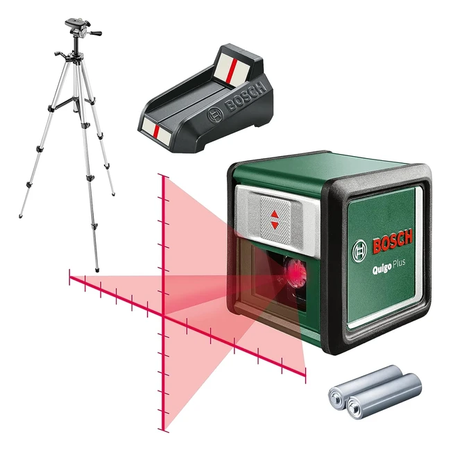 Bosch Quigo Plus Cross Line Laser with Tripod - Easy Alignment, Precise Results