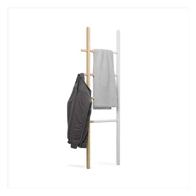 Scala a Mozzo Umbra Hub Ladder, Bianco/Naturale, 6858x44450000000000003x15176499999999999 cm