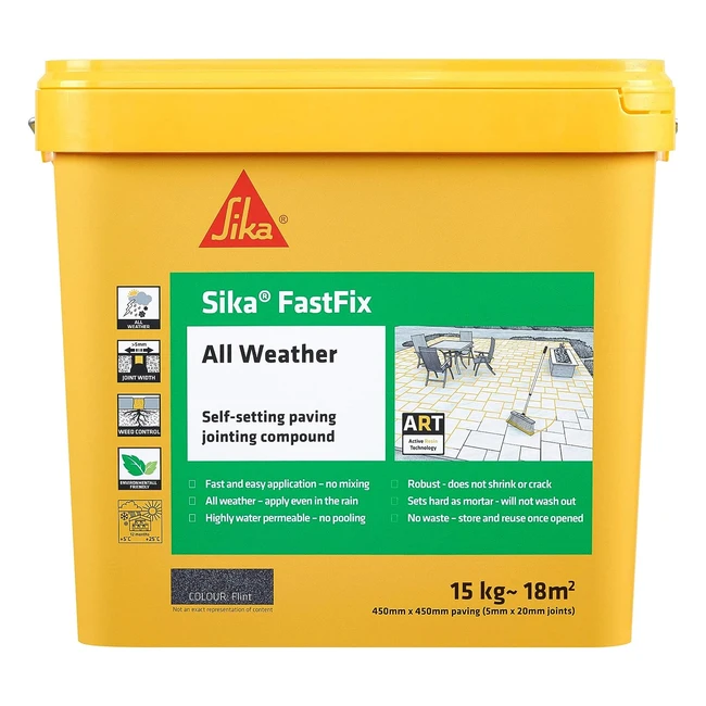 Sika Fast Fix All Weather Selfsetting Paving Jointing Compound - Flint - 15kg