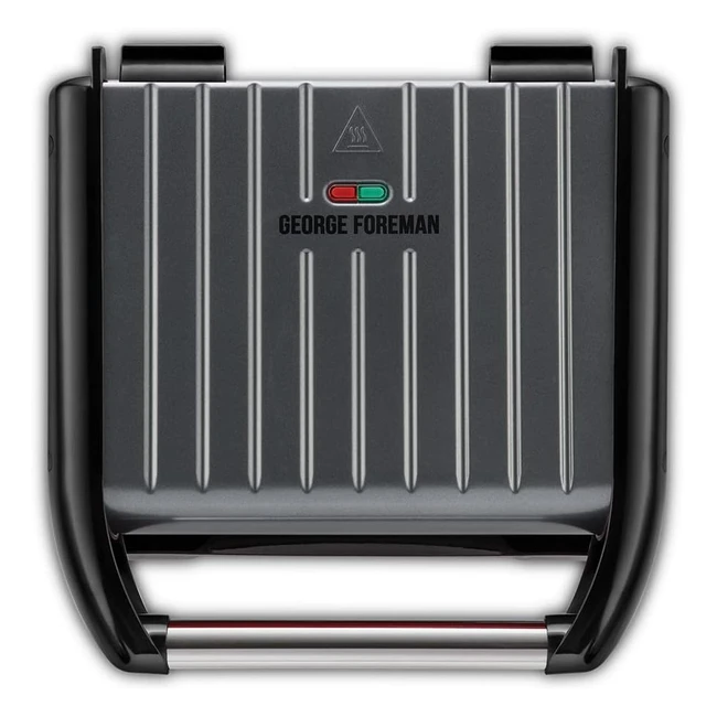 George Foreman Medium Grey Steel Grill 25041 - Powerful Performance, Contemporary Design