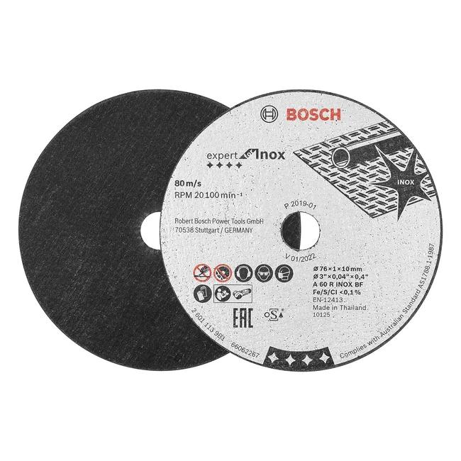 Bosch Professional Mola da Taglio Expert for Acciaio Inox XLock 76mm 10mm - Alta Qualità