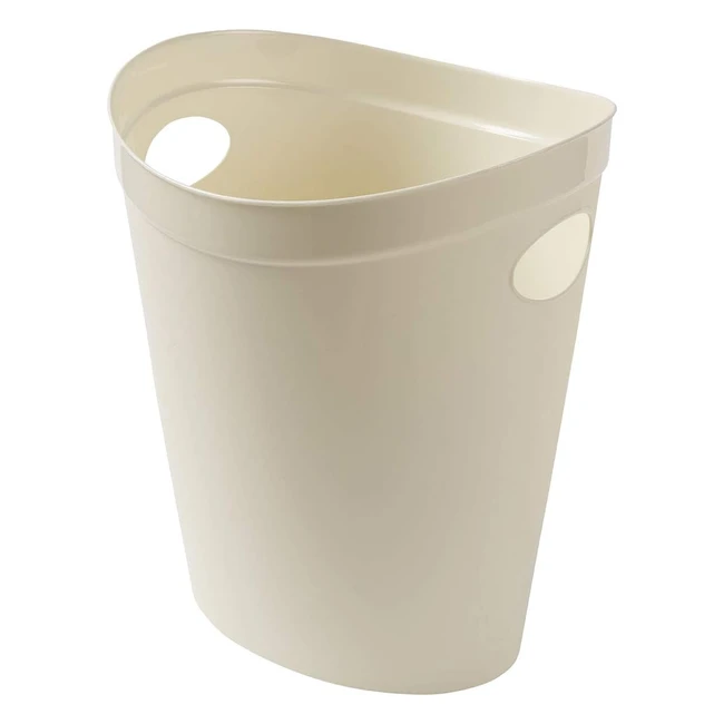 Addis 518078 Plastic Waste Paper Bin - Linen Cream - 12L - Ideal for Bathroom, Bedroom, Office