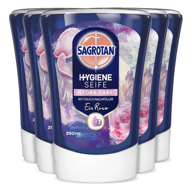 Sagrotan Notouch Ice Rose Limited Edition Nachfüllung für automatischen Seifenspender, 5 x 250ml Handseife