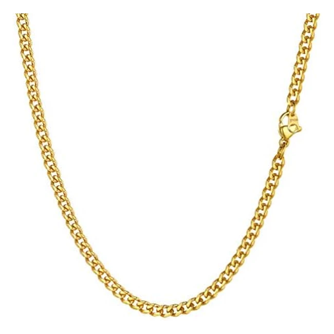 Prosteel Men Sturdy Cuban Chain Necklace 36912mm 14-30 Length Gold Plated 316L Stainless Steel