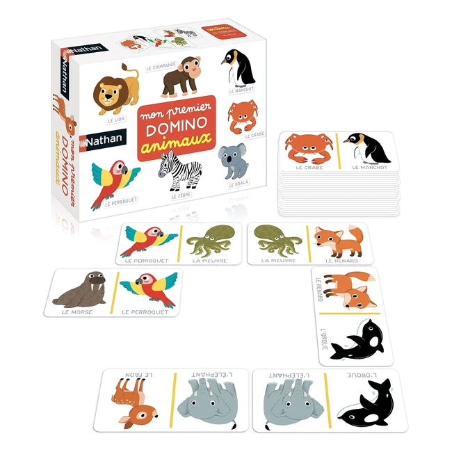 Nathan Mon Premier Domino Animaux - Développe Mémoire et Apprentissage - Jeu Educatif