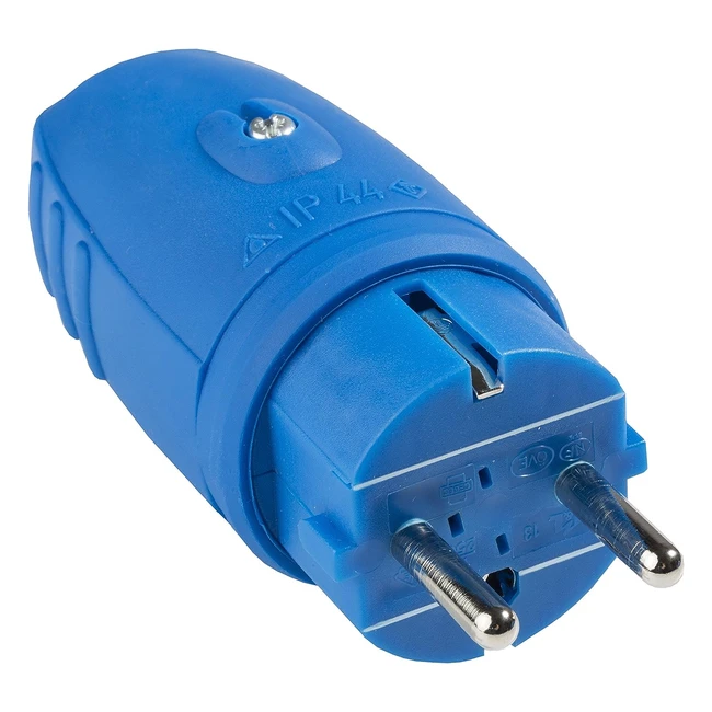Enchufe de goma sin cable IP44 azul 62401 - Schwabe - ¡Ideal para exteriores!