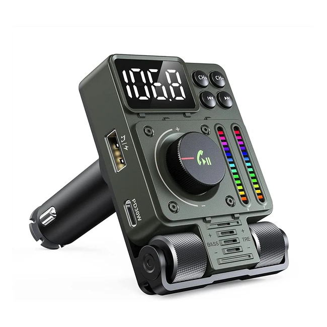 Transmisor FM Bluetooth Lencent 53 para Coche - Sonido de Agudos y Graves Ajusta