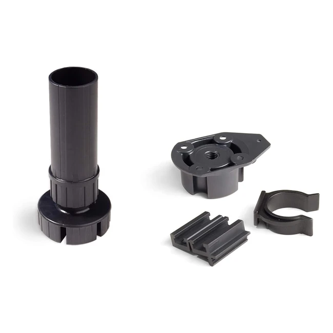 Pieds pour meubles Emuca en plastique noir - Lot de 4 pieds réglables de 100mm