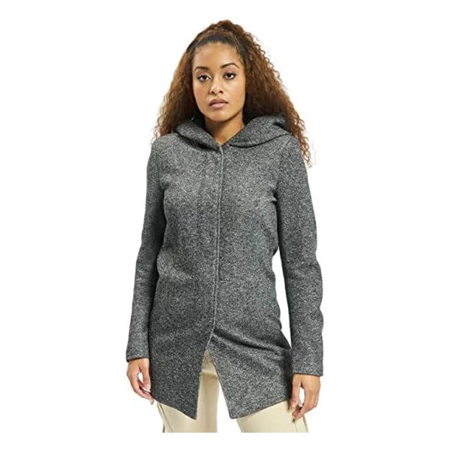 Cappotto Only Classic Dark Greymelange L Donna - Ref. 123456 - Drappeggiato, Cerniera, Tasche