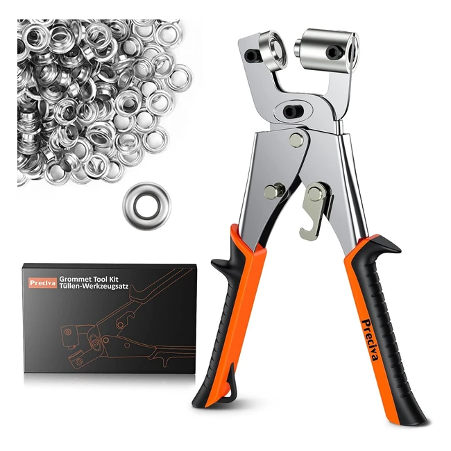 Pince à œillet magnétique 10mm Preciva - Kit de 500 illets en acier 45 - Convient aux bannières en PVC, bâches, cartons, etc.