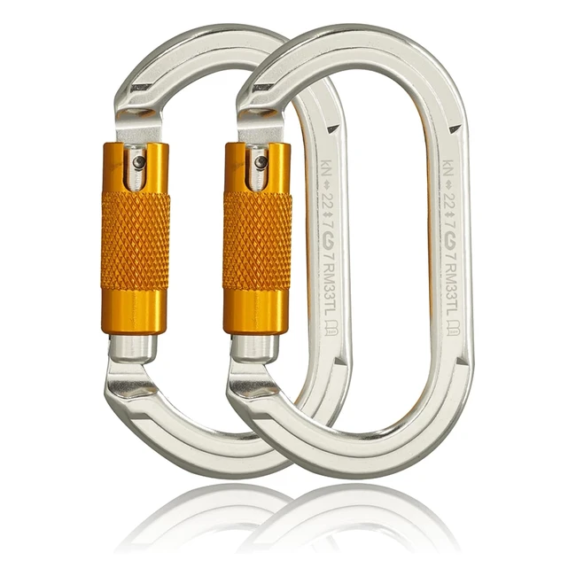 Mosquetn Escalada BloqueoGancho Trabajo Pesado 2pcs