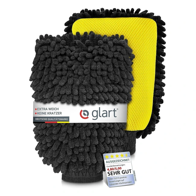 Glart Chenille Car Washing Glove Set of 2 - Better than Microfibre Cloths