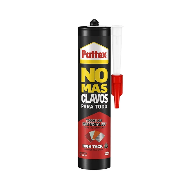 Pattex No Más Clavos Hightack - Adhesivo de Montaje Resistente a Temperaturas Extremas - Blanco 1 Cartucho x 446g